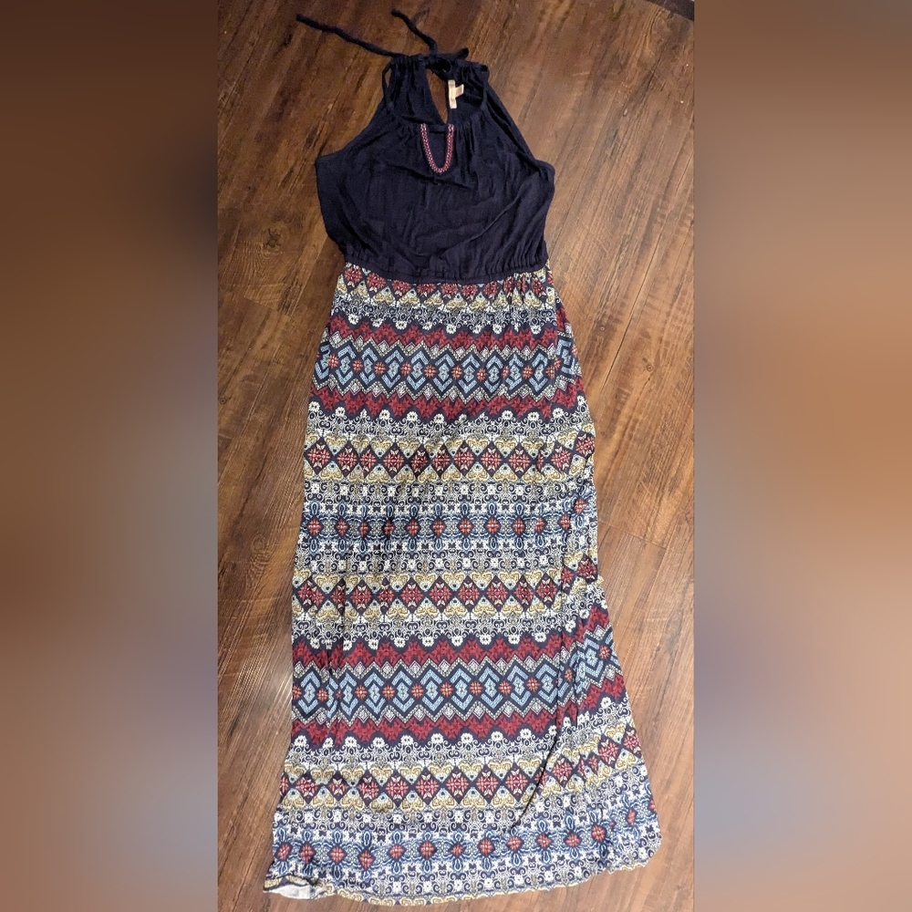 Skies Are Blue Multicolor Patterned Maxi Dress